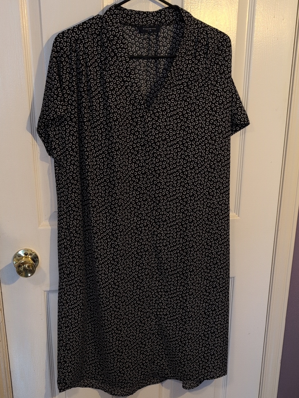 Denver Hayes Black Dress with White Crescent Print